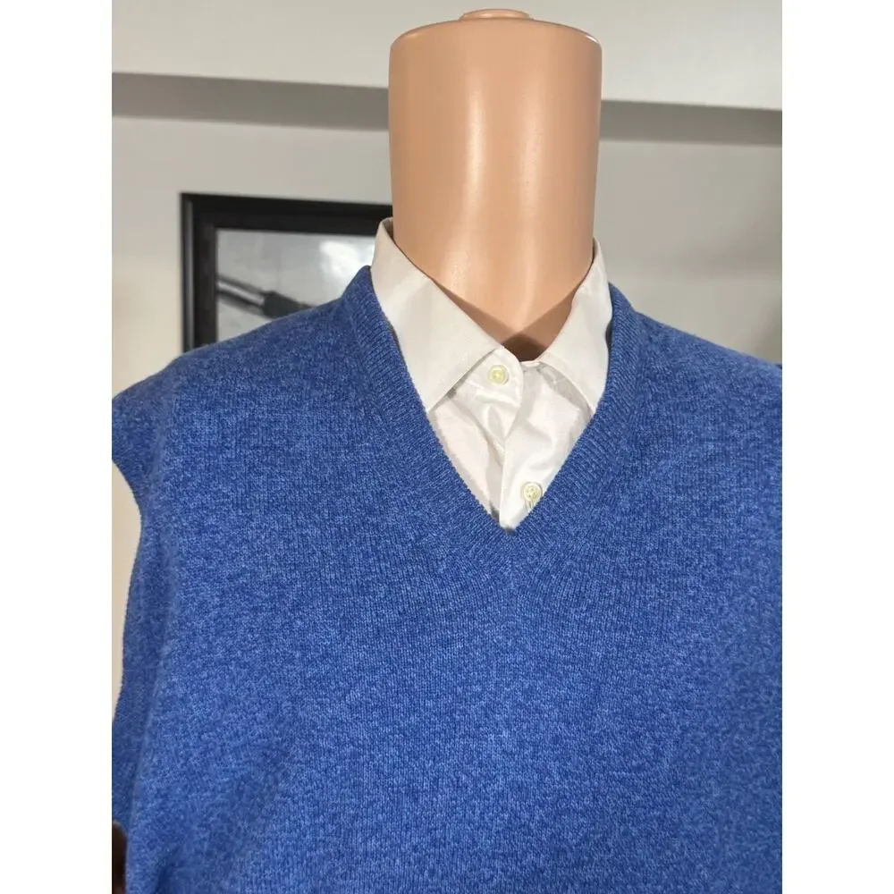Alan Paine Lambswool Blue V Neck Sweater for O'Connell's of Buffalo 42 Large